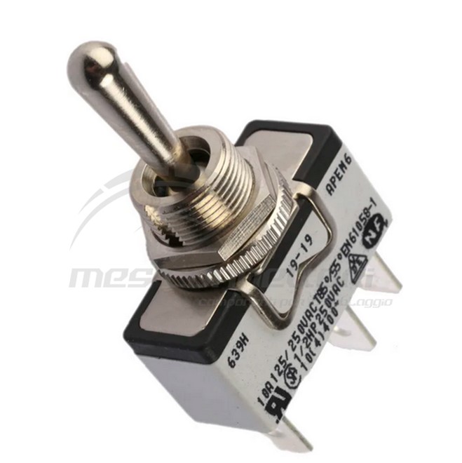 interruttore a levetta a faston on-off-on 12/24 volt