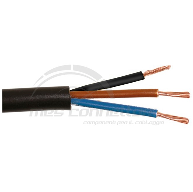 cavo multipolare fase 3 diametro ridotto sez. 3x1 mmq colore nero
