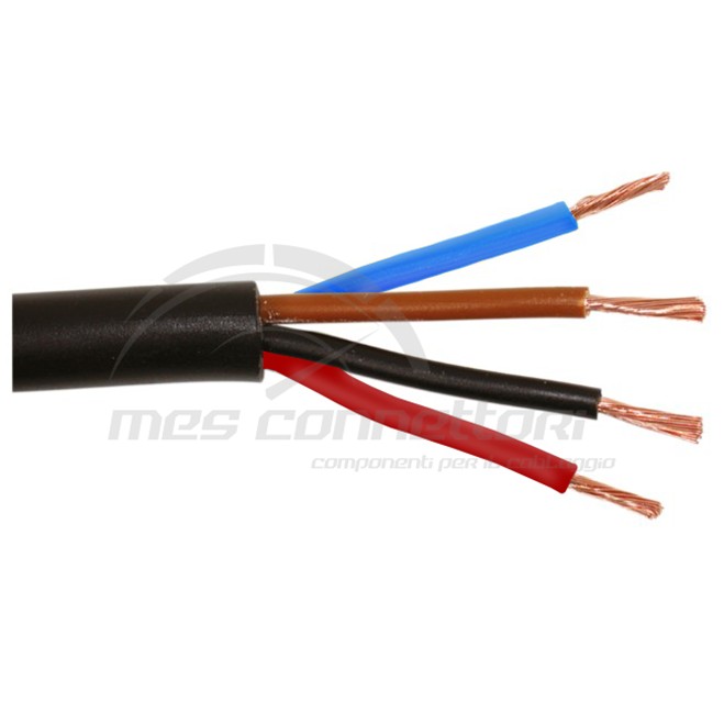 cavo multipolare fase 3 diametro ridotto sez. 4x1 mmq colore nero