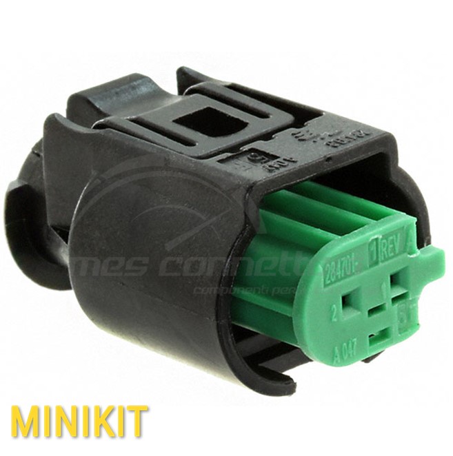 kit connettore tyco serie MQS - 2 vie p.f. con secondary lock verde