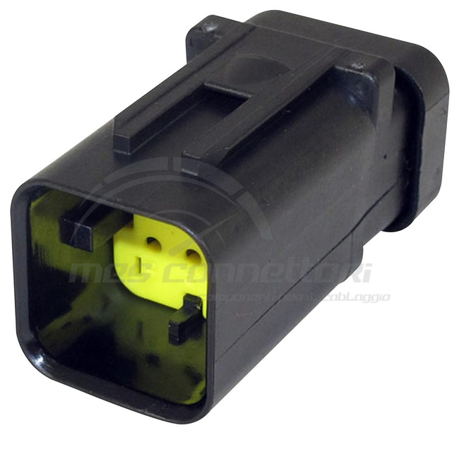 connettore tyco serie AMPSEAL 16 - 6 vie p.m. secondary lock giallo