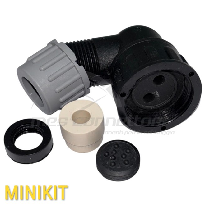 Kit connettore delfingen a 90° - 2 vie per elettrovalvola M24