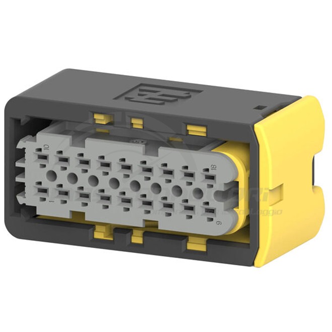 connettore tyco serie HDSCS 1.5 - 18 vie p.f. inserto grigio - gruppo E