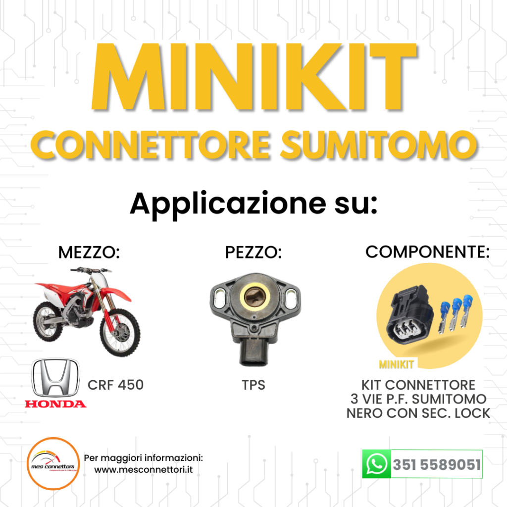 minikit connettore SUMITOMO serie hx 1.0 mm (040) – 3 vie p.f. sealed nero con secondary lock