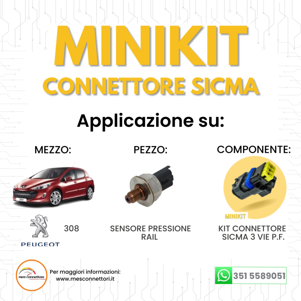 minikit connettore fci Sicma serie 1.5 – 3 vie p.f. nero