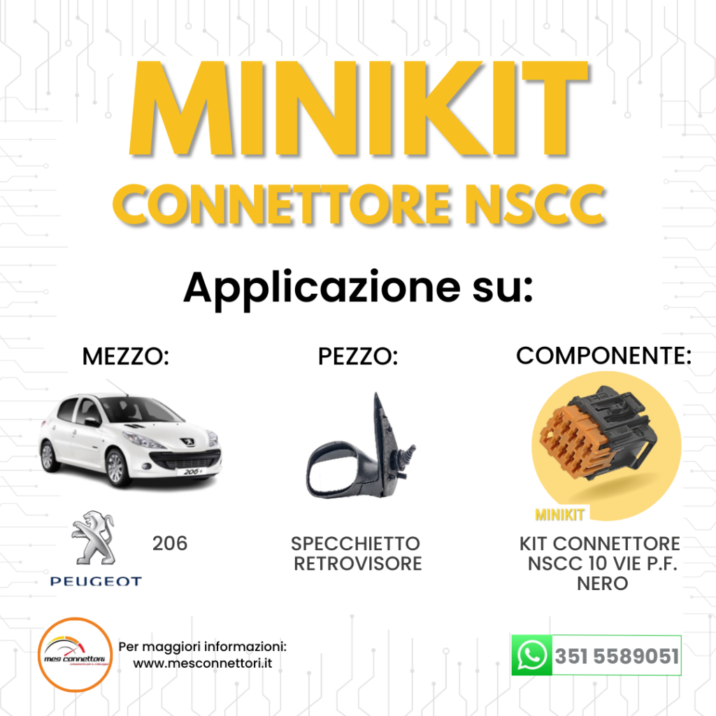 miniKIT Connettore molex serie NSCC – 10 vie p.f. nero