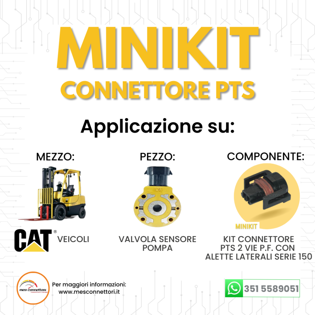minikit connettore delphi pts serie 150 – 2 vie p.f. con alette laterali