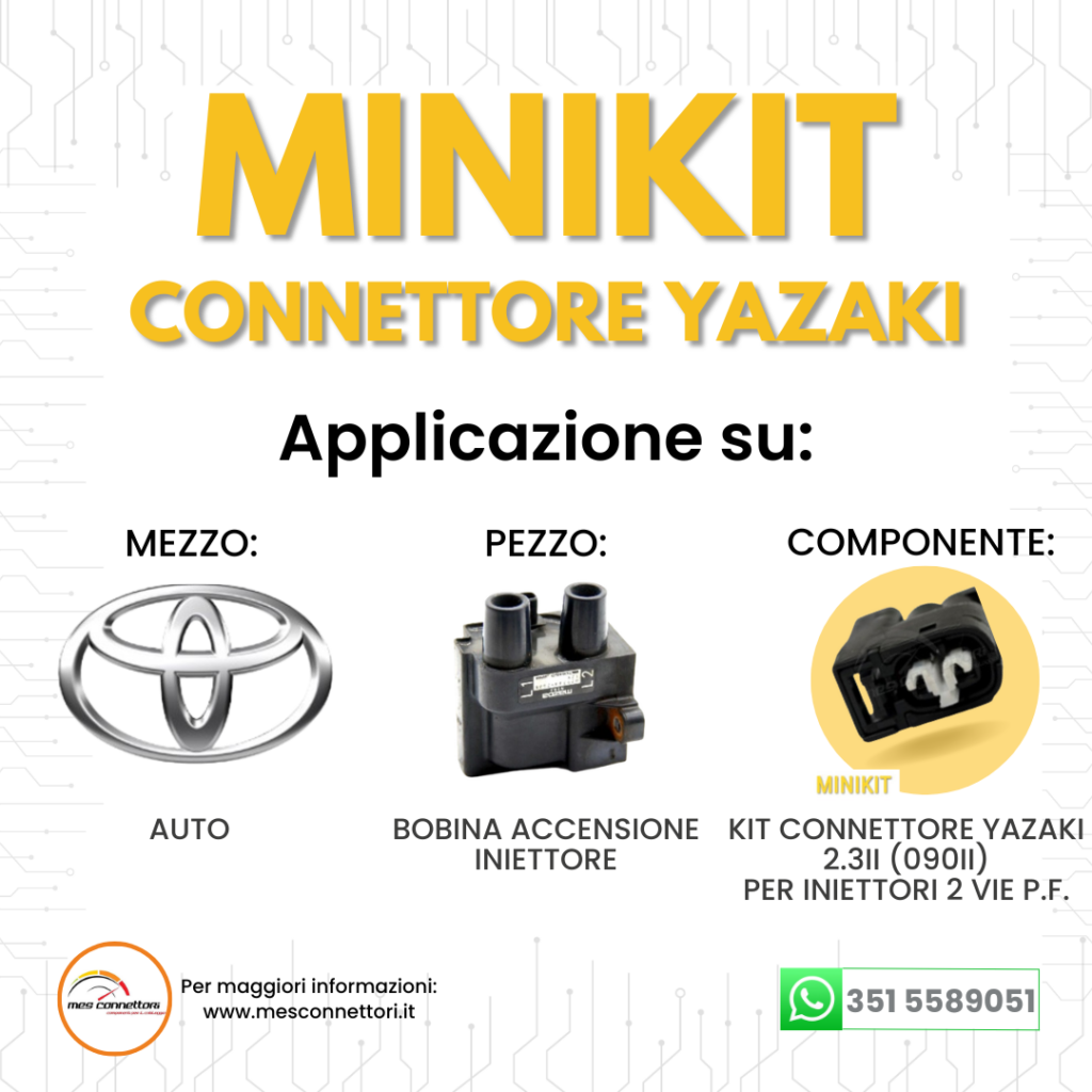 minikit connettore Yazaki SERIE 2.3II (090II) – 2 vie p.f. sealed nero per iniettori