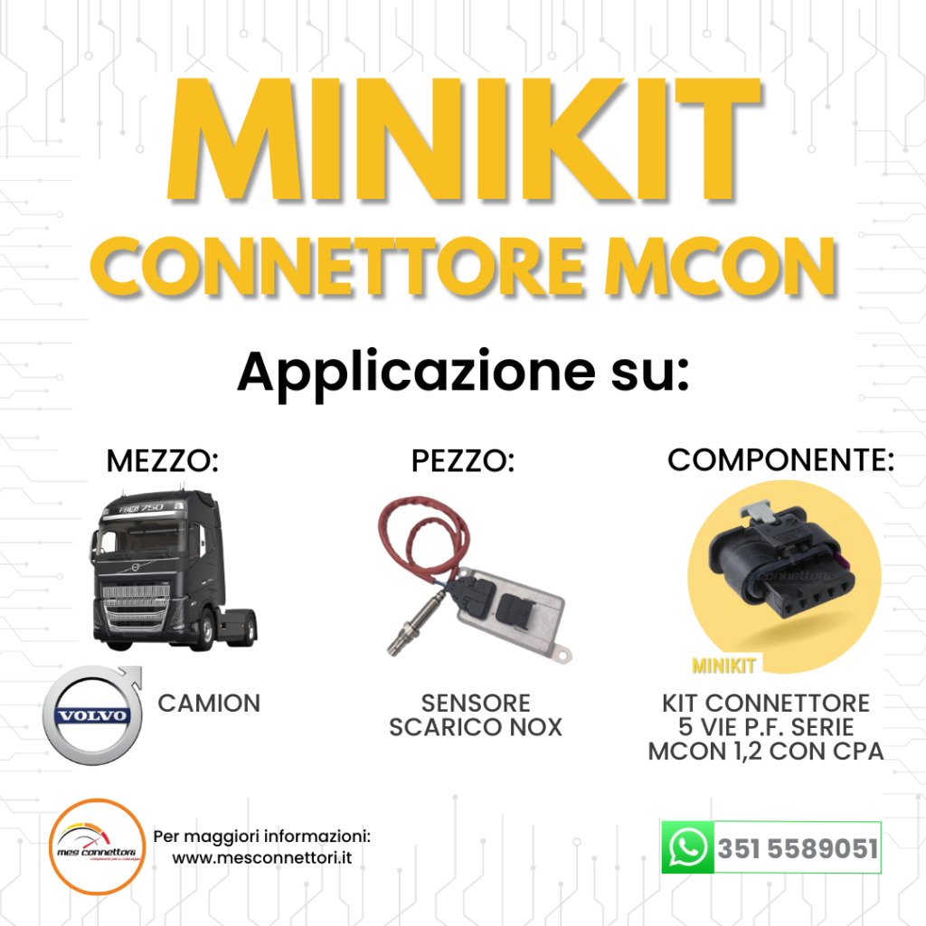 minikit connettore tyco serie MCON 1.2 – 5 vie p.f. con CPA