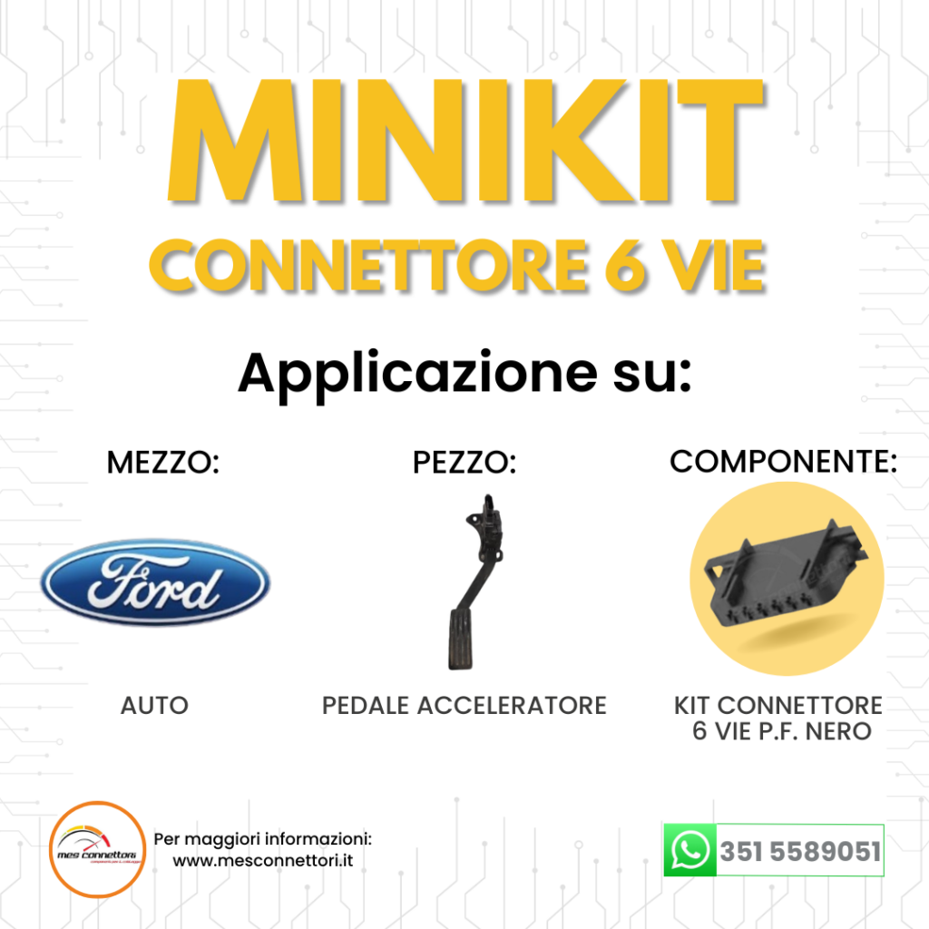 KIT connettore MOLEX hsg serie 2.8 – 6 vie p.f. fila doppia nero