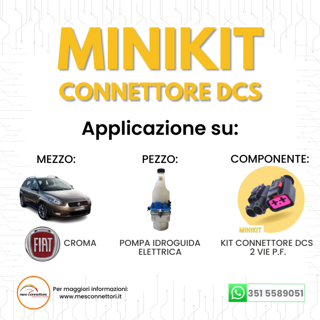 minikit connettore fci DCS serie 9.5 – 2 vie p.f. servo sterzo fiat croma