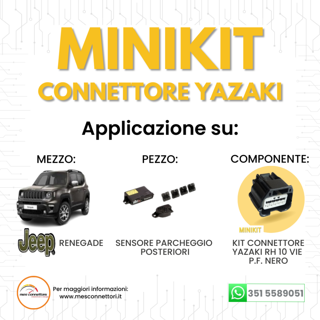 Kit connettore Yazaki serie RH – 10 vie p.f. nero