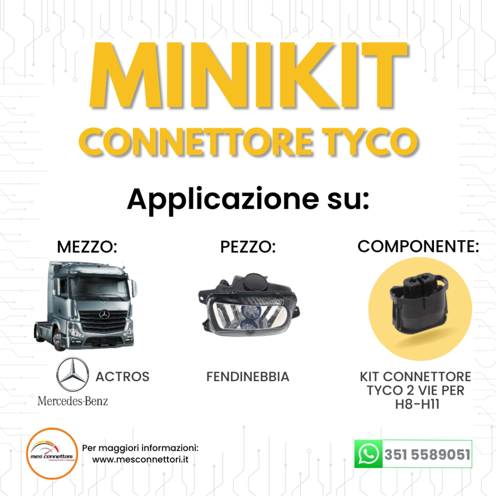 KIT connettore Tyco porta lampade per H8-H11 – 2 vie