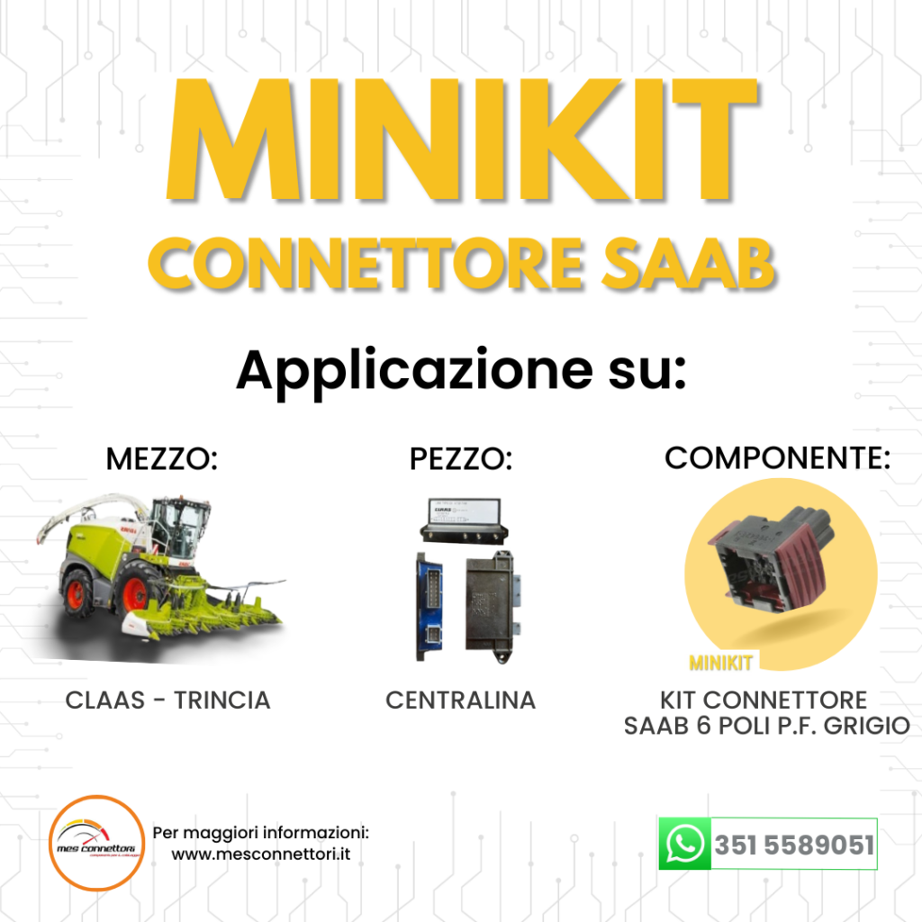 minikit connettore tyco serie SAAB – 6 vie p.f. grigio