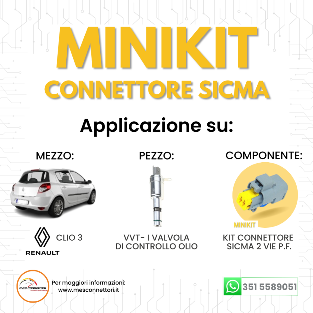 miniKIT connettore fci Sicma serie 1.5 – 2 vie p.f. GRIGIO