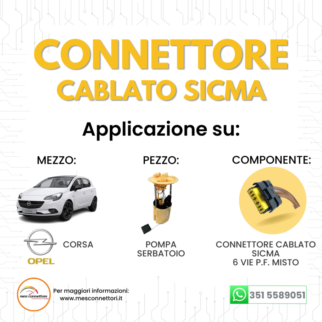 connettore cablato fci serie Sicma – 6 vie p.f. misto