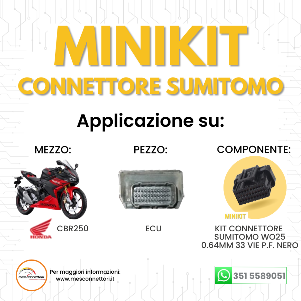Kit connettore Sumitom serie W025 0.64mm – 33 vie p.f. sealed nero