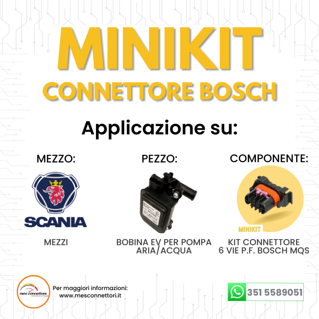 minikit connettore BOSCH COMPACT serie 1.1m – 6 vie p.f.