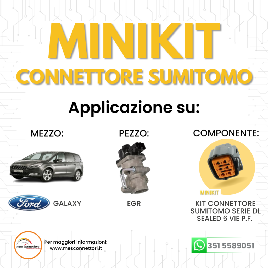 kit connettore Sumitomo serie DL 2.3 mm (090) – 6 vie p.f. sealed grigio scuro