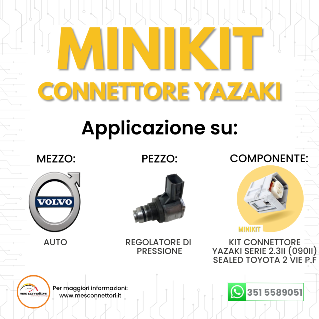minikit connettore YAZAKI serie 2.3II (090II) – 2 vie p.f. sealed grigio toyota