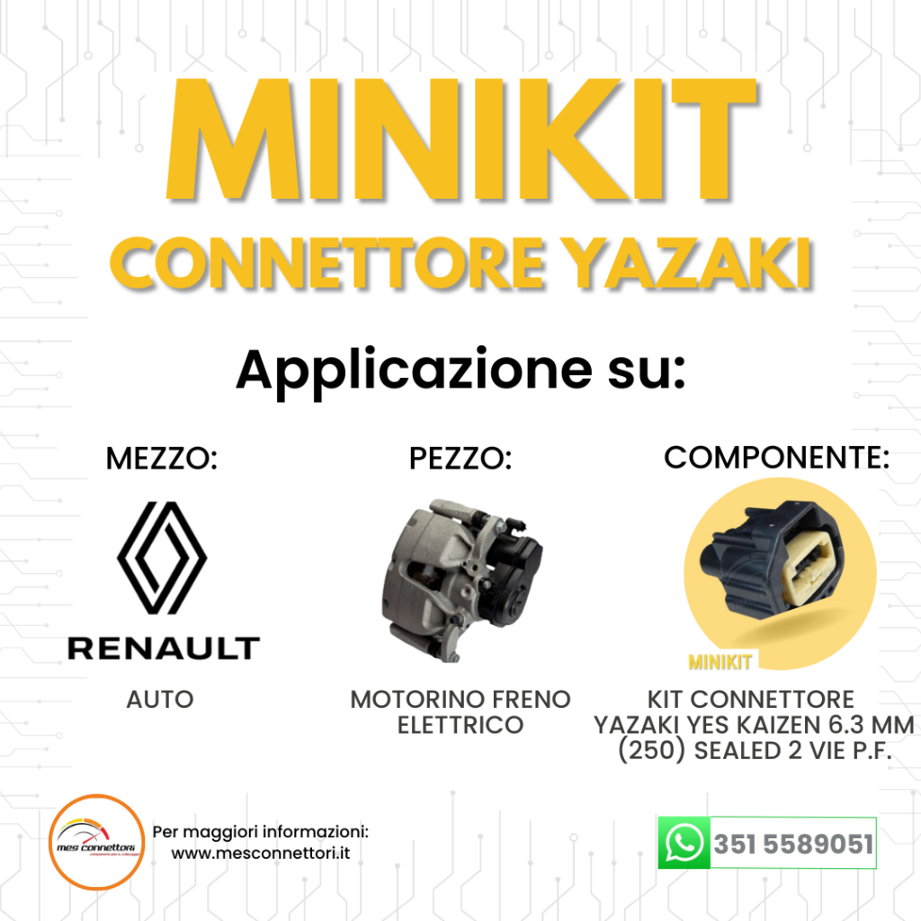 minikit connettore YAZAKI serie YES/YESC Kaizen 6.3 mm (250) – 2 vie p.f. sealed grigio scuro