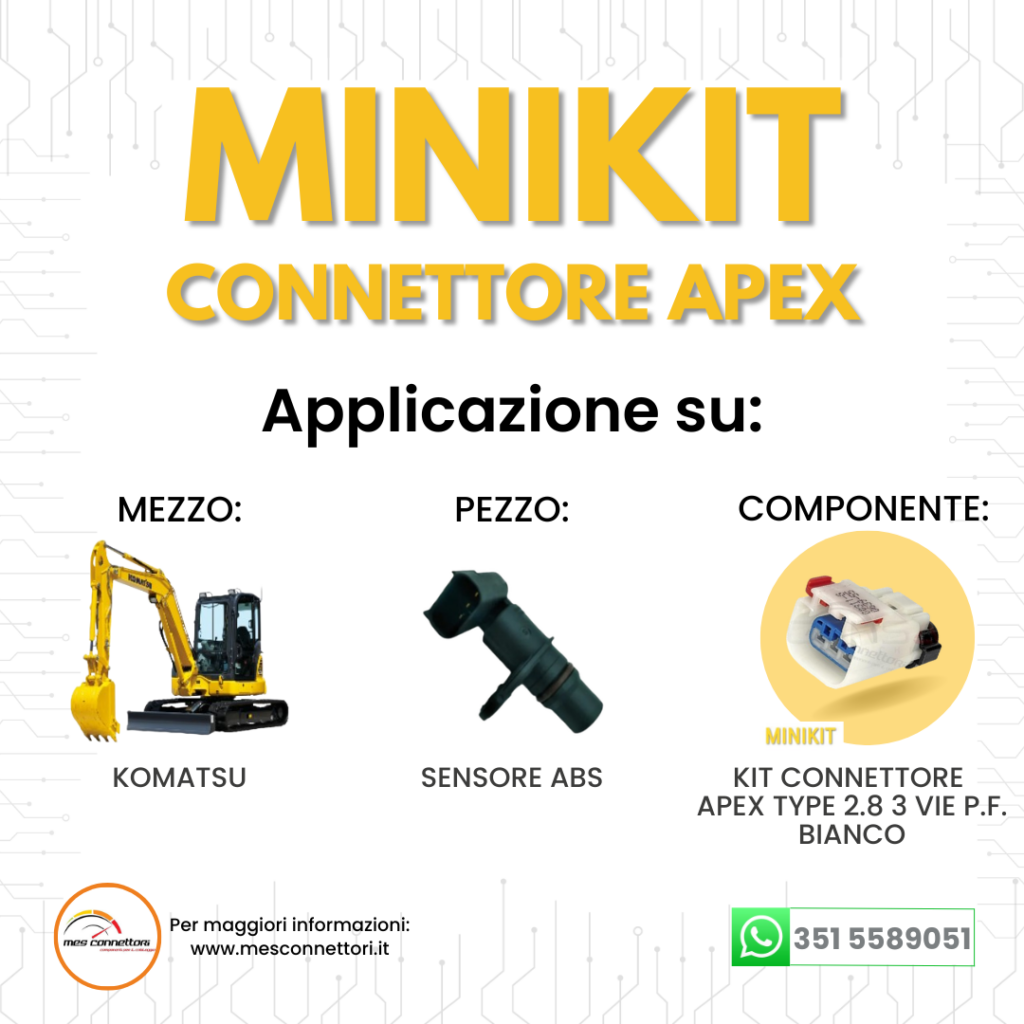 miniKIT connettore fci APEX serie 2.8 – 3 vie p.f. bianco