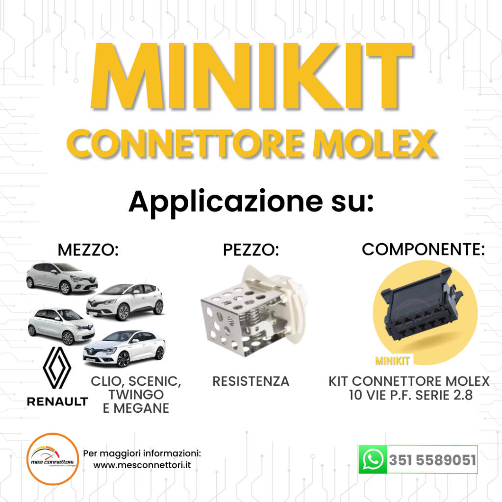 minikit connettore Molex 10 vie p.f. serie 2.8