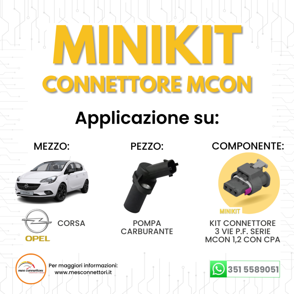 minikit connettore tyco serie MCON 1.2 – 3 vie p.f. con CPA
