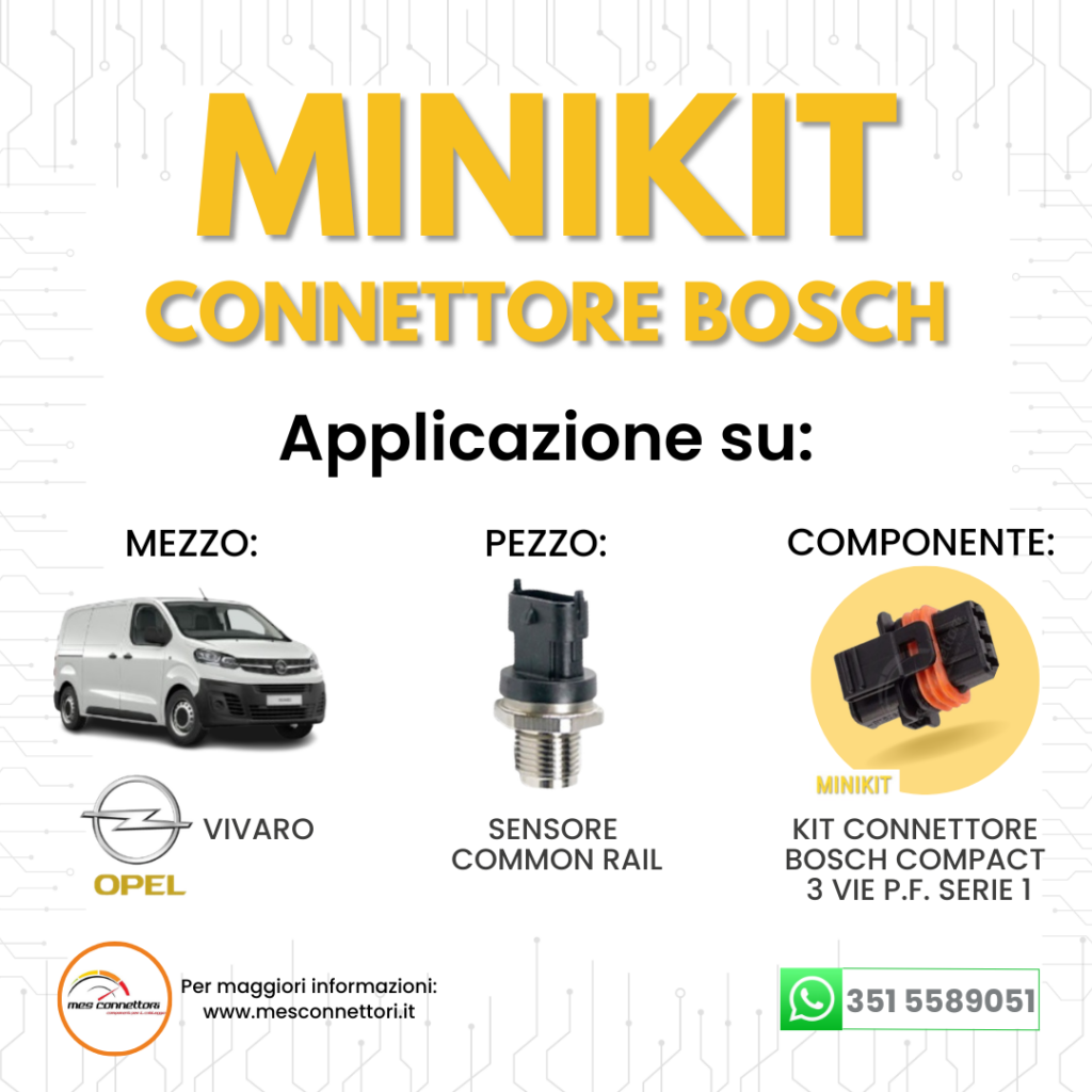 minikit connettore YAZAKI serie RH 0.64 mm (025) – 3 vie p.f. sealed nero