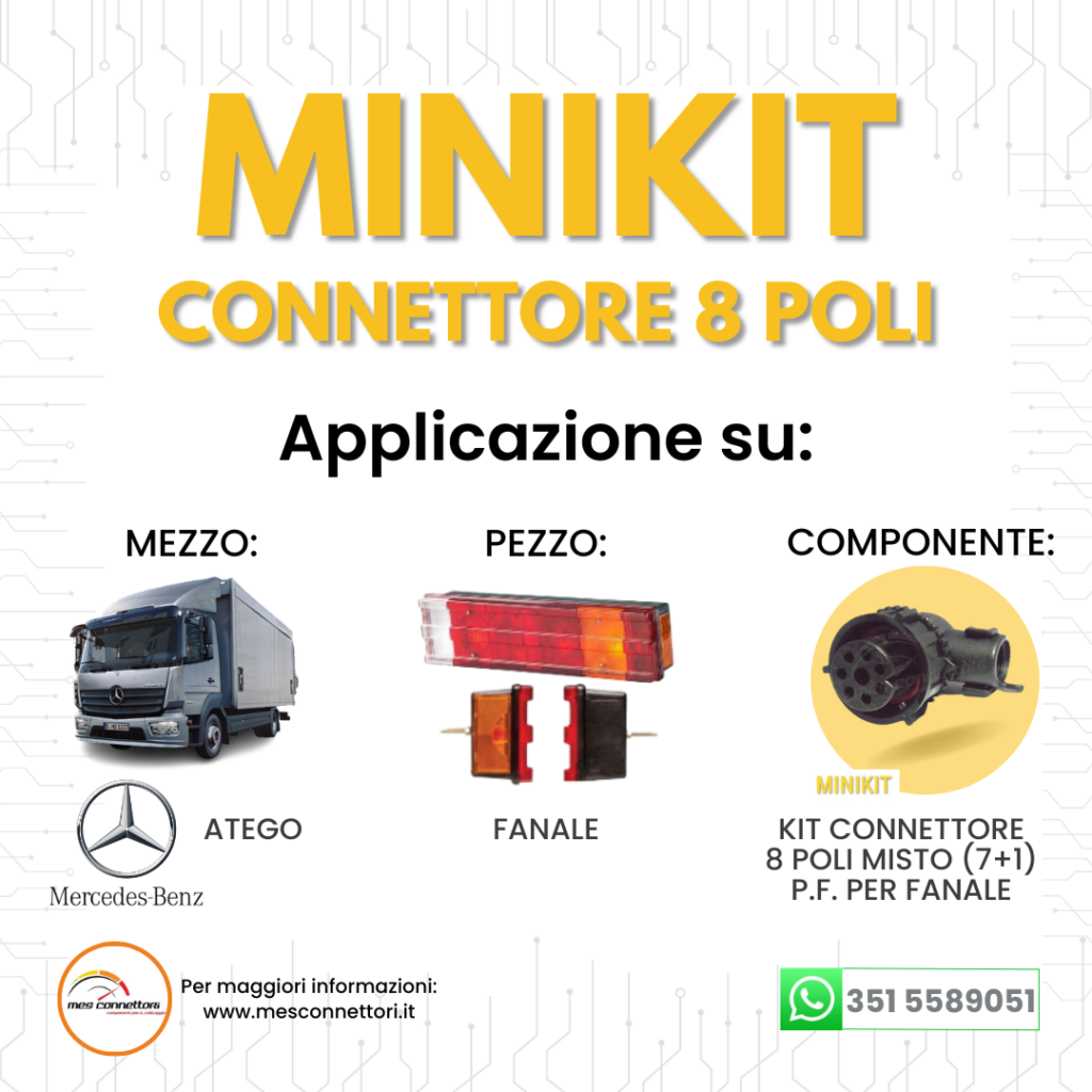 minikit connettore delfingen – 8 vie misto (7+1) p.f. per fanale