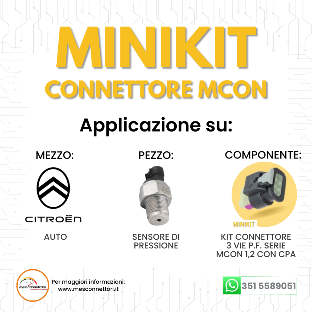 minikit connettore tyco serie MCON 1.2 – 3 vie p.f. con CPA