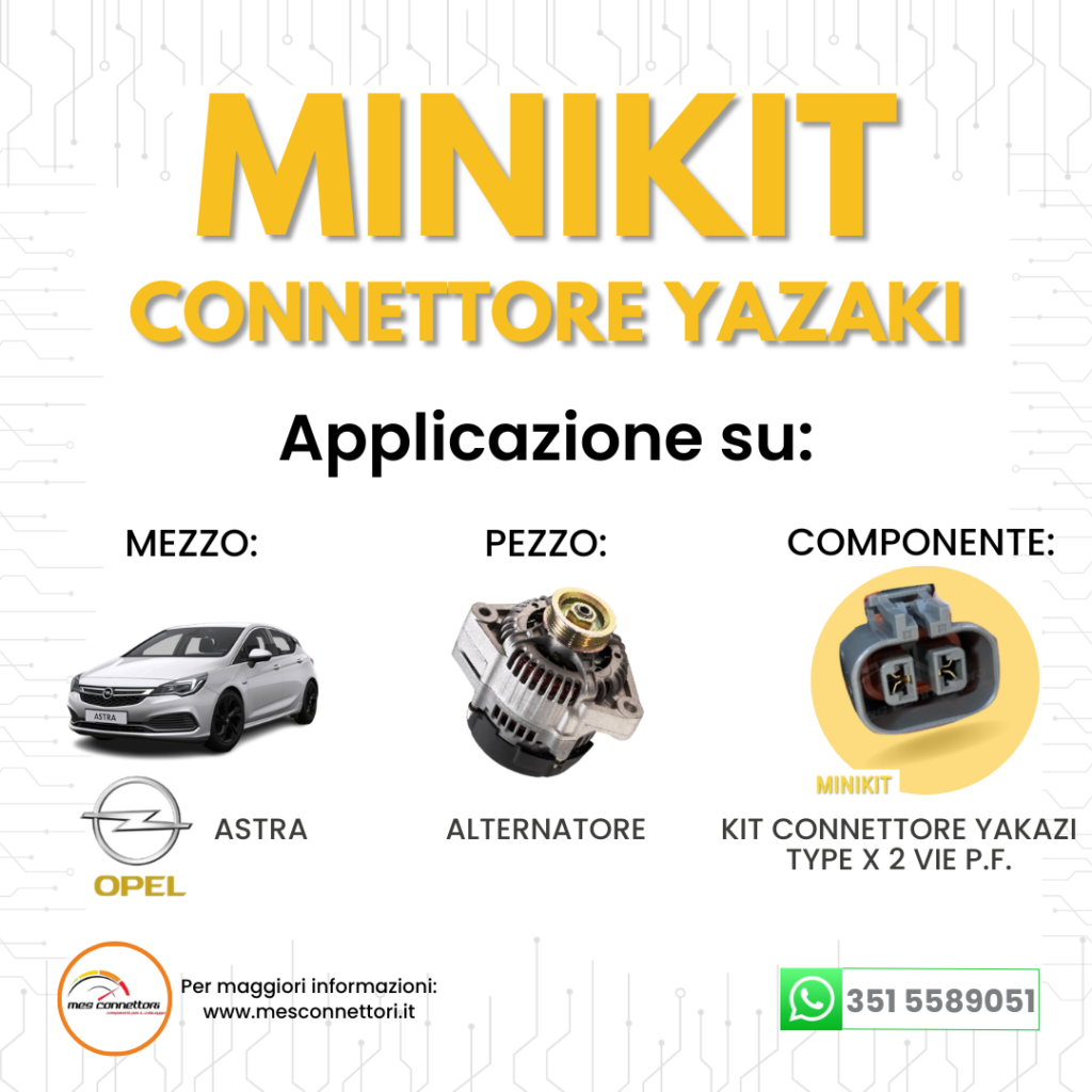miniKIT Connettore YAZAKI serie 58 TYPE x 6.3mm (250) – 2 vie p.f. sealed grigio