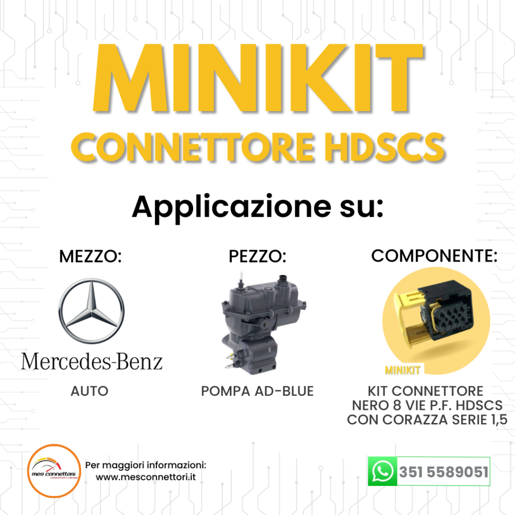 minikit connettore tyco serie HDSCS 1.5 (una via cieca) – 2 vie p.f. nero – Gruppo A