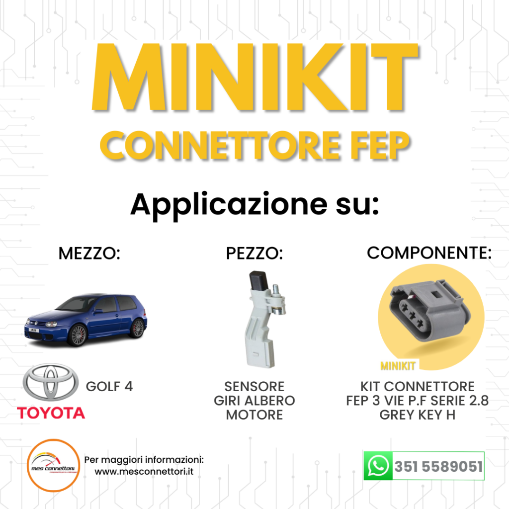minikit connettore FEP serie fkg 2.8 – 3 vie p.f grigio ”key H”