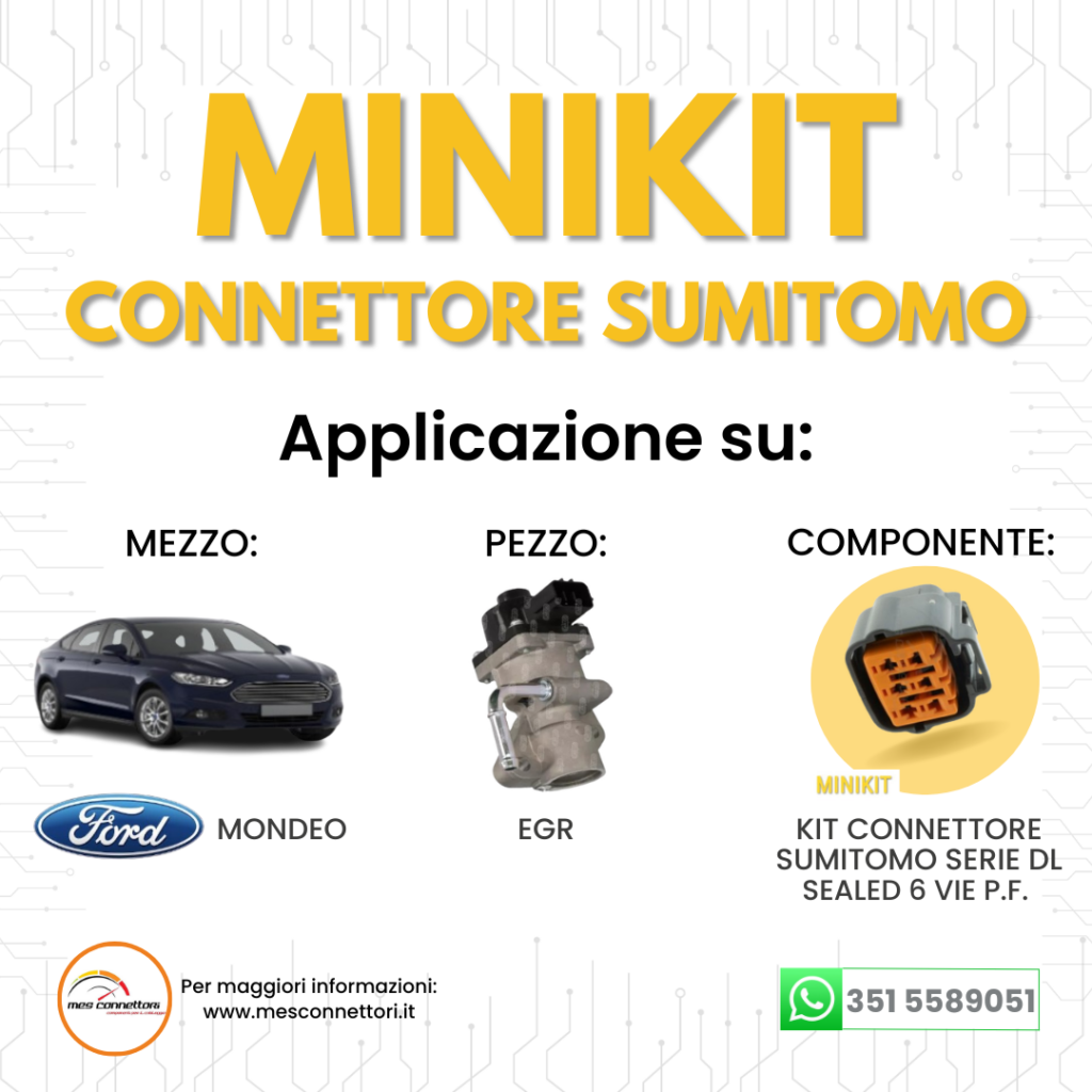 kit connettore Sumitomo serie DL 2.3 mm (090) – 6 vie p.f. sealed grigio scuro #2 #2