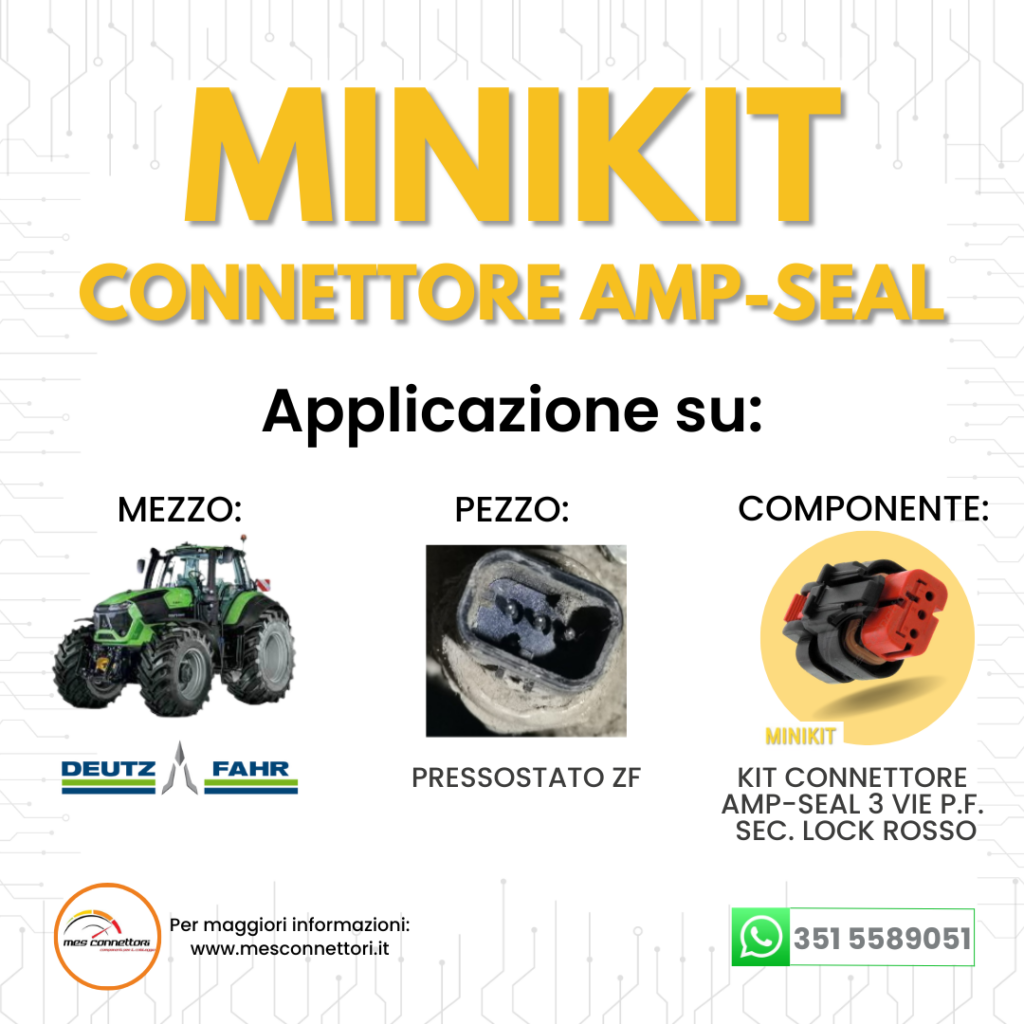 minikit connettore tyco serie AMP-SEAL 16 – 3 vie p.f. secondary lock rosso