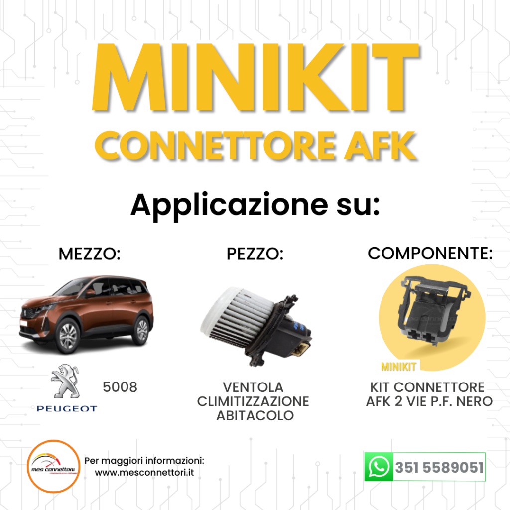 kit connettore LEAR SERIE AFK – 2 vie p.f. nero per resistenze