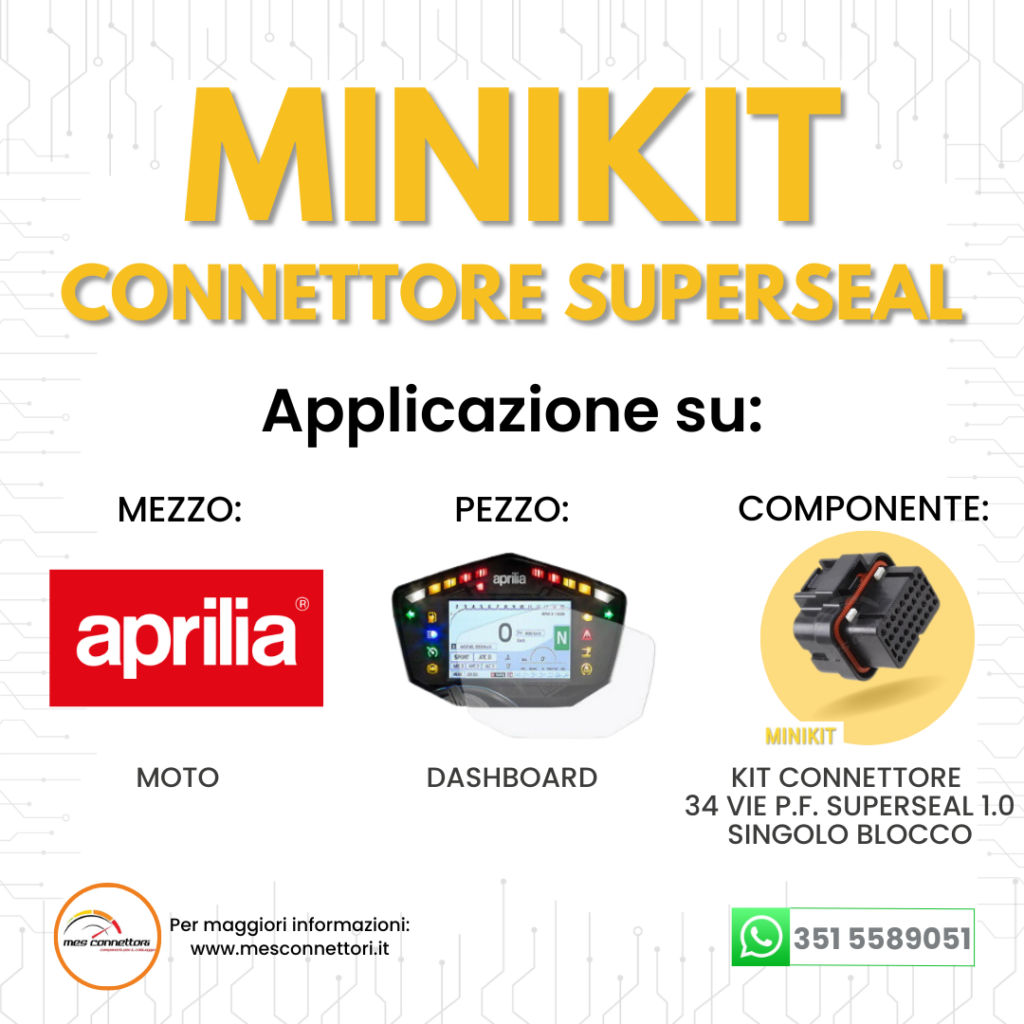 minikit connettore tyco serie Superseal 1.0mm – 34 vie p.f. 3 polarizzazioni (doppio blocco)