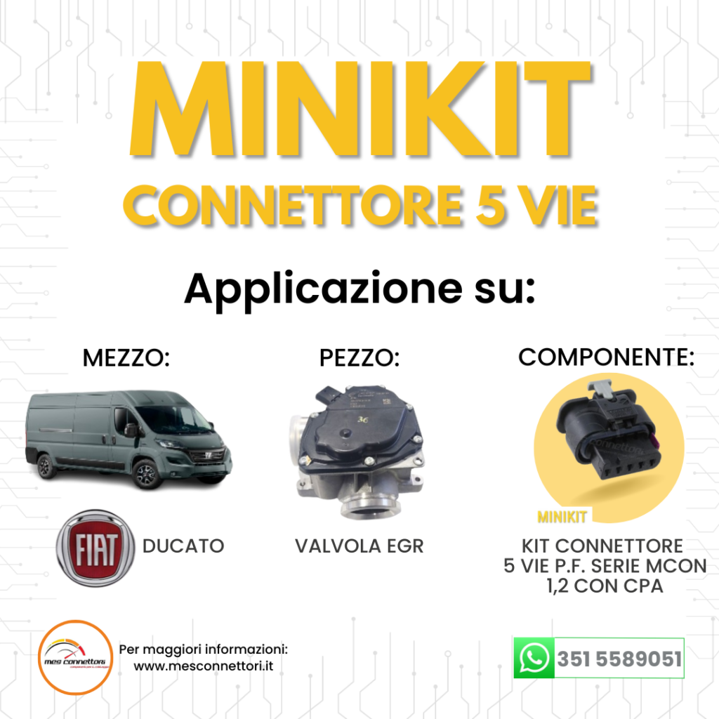 kit connettore tyco serie MCON 1.2 – 5 vie p.f. con CPA