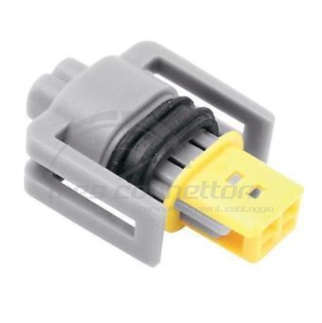 connettore delphi GT serie 150 - 2 vie p.f. grigio con agganci laterali