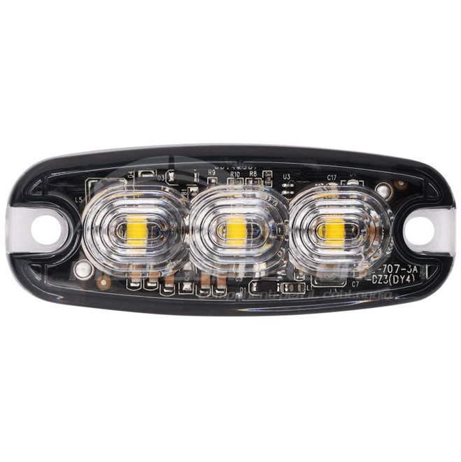 luce strobo slim 3 led arancio intensità variabile 12-24volt - 3 modalità