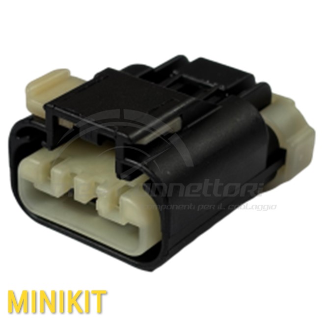 Kit Connettore Aptiv (FCI) APEX serie 2.8 - 4 vie p.f. nero con secondary lock bianco