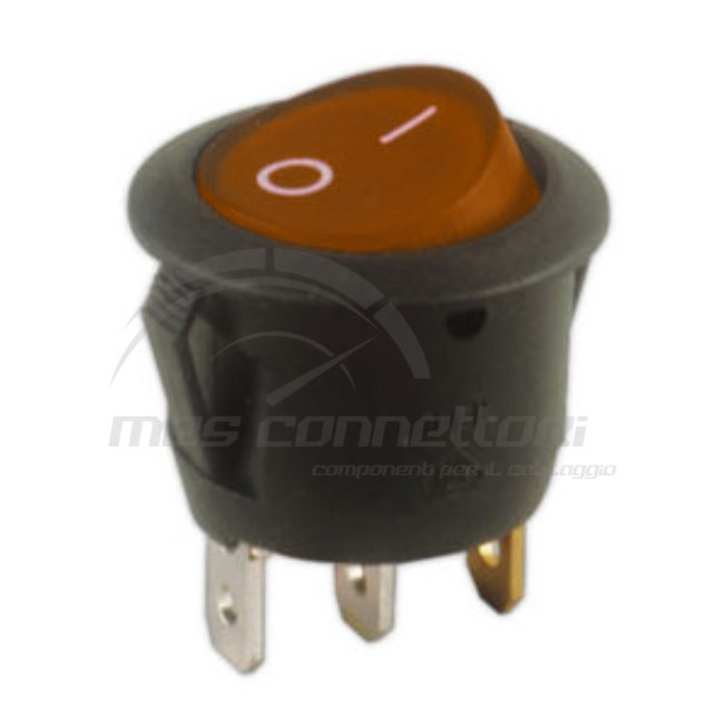 interruttore basculante 12V spia luminosa arancio (foro 20.2 mm)