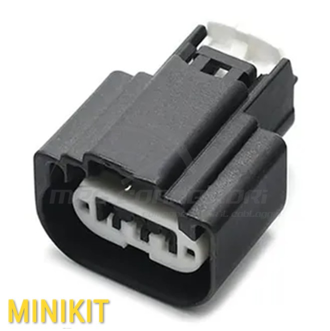 Kit connettore Molex serie MX150 - 3 vie p.f. grigio KEY ''B'' con CPA