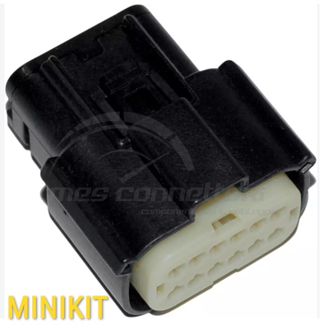 kit connettore Molex serie MX150 - 12 vie p.f. nero no CPA