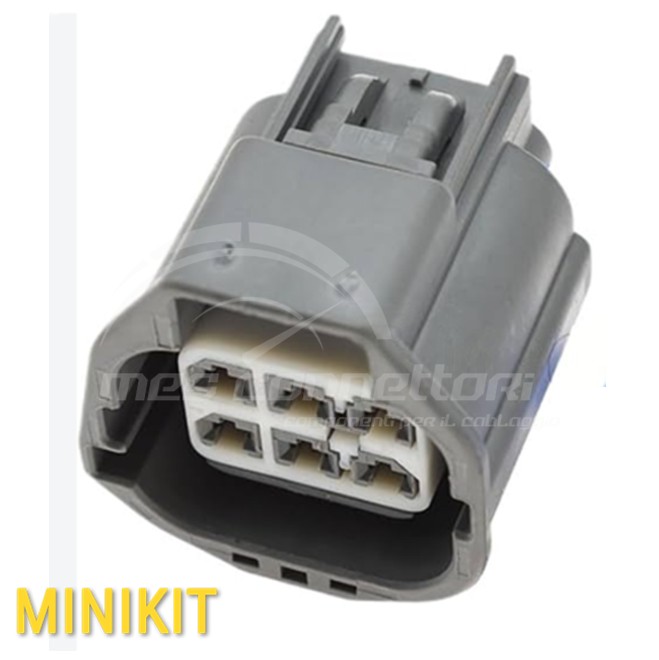 Kit connettore Yazaki serie Yes/Yesc 2.8mm(110) x 0.8mm(030) - 6 vie p.f. sealed grigio scuro