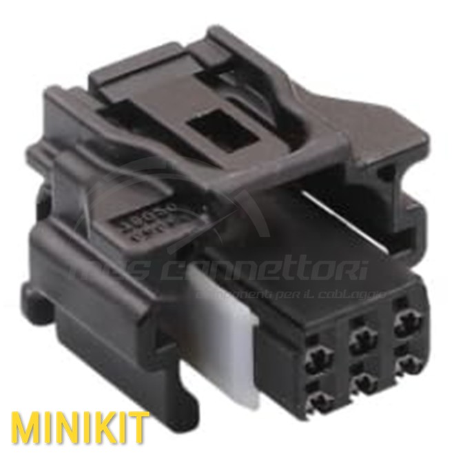 Kit connettore Sumitomo serie TS 0.64mm (025) - 6 vie p.f. nero, sealed