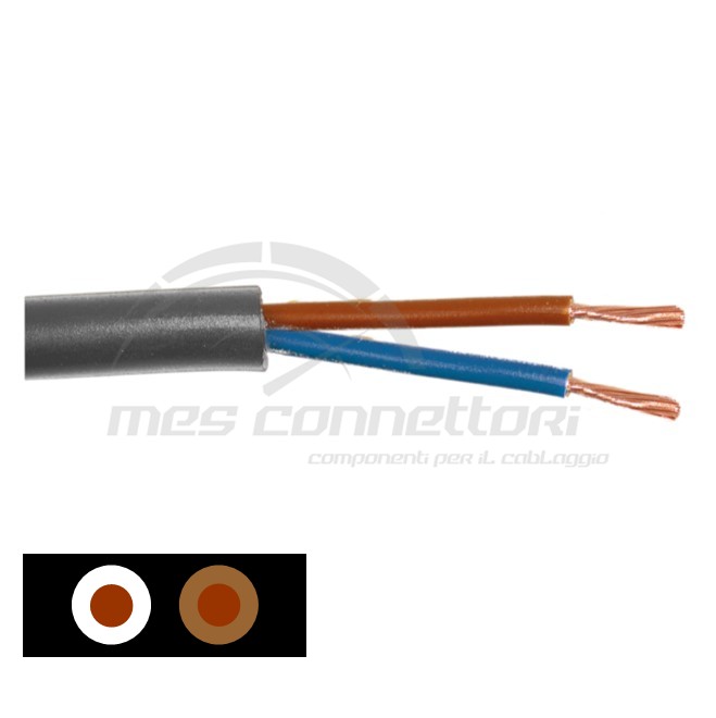 cavo antifiamma nero 2x1.5mmq piatto